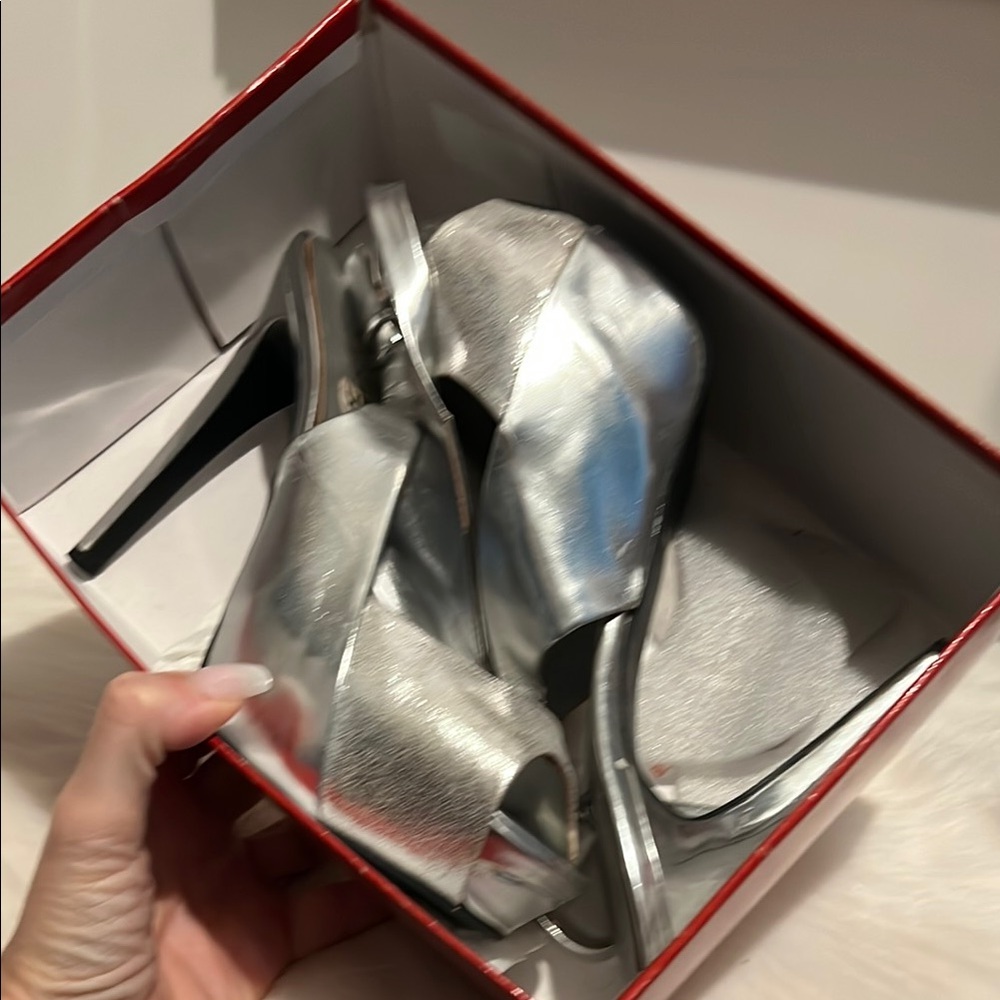 Silver High Heel Women's Shoes